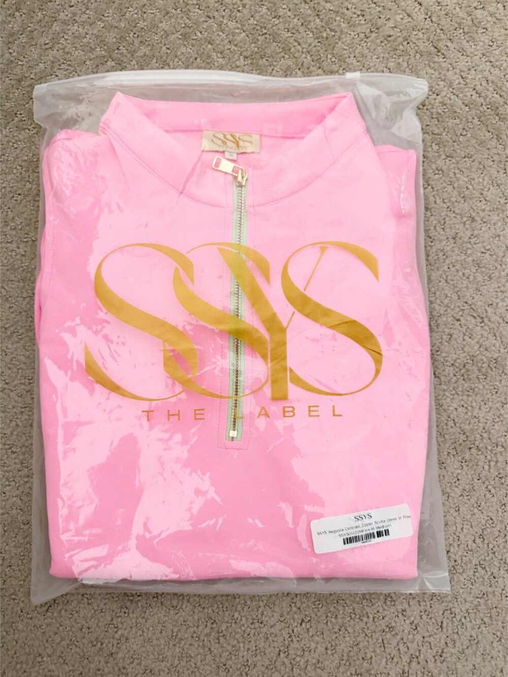 SSYS Augusta Contrast Zipper Scuba Dress In Pink NEW M - Picture 4 of 7